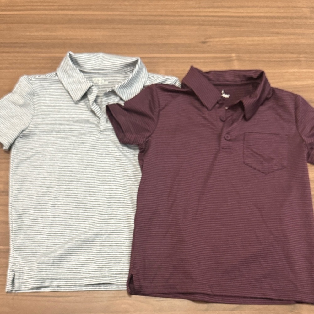Classic Kids Polo Shirts - White and Maroon